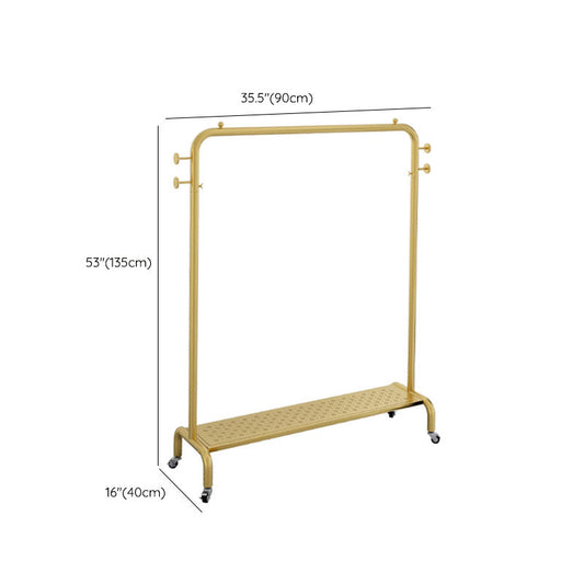 Glam Coat Rack Hanging Rail Lower Shelf 4 Hooks Entryway Coat Hanger Clearhalo 'Entry & Mudroom Furniture' 'furn' 'furn_hall_tree_coat_racks' 'Furniture' 'Hall Trees & Coat Racks' 'hall_tree_coat_racks' 6572182