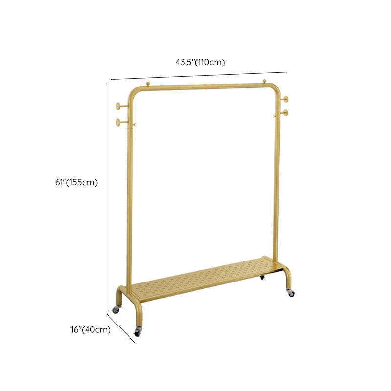 Glam Coat Rack Hanging Rail Lower Shelf 4 Hooks Entryway Coat Hanger Clearhalo 'Entry & Mudroom Furniture' 'furn' 'furn_hall_tree_coat_racks' 'Furniture' 'Hall Trees & Coat Racks' 'hall_tree_coat_racks' 6572187