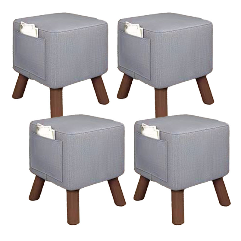 Modern Square Standard Pure Color Water Resistant Standard for Living Room Grey 4 Piece Set Clearhalo 'furn' 'furn_ottomans_poufs' 'Furniture' 'Living Room Furniture' 'Ottomans & Poufs' 'ottomans_poufs' 6572322