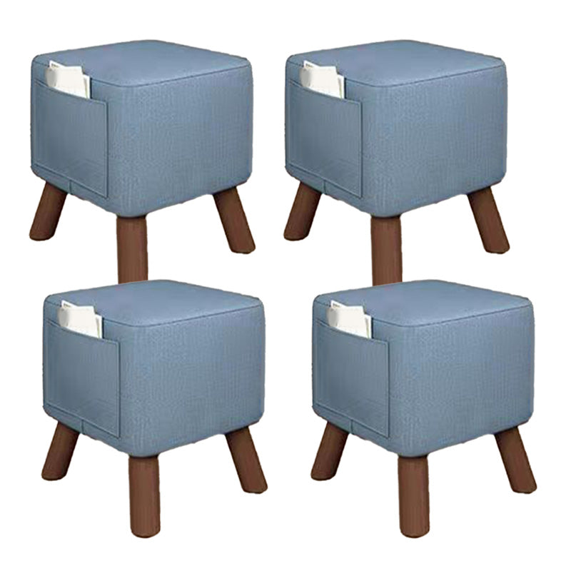 Modern Square Standard Pure Color Water Resistant Standard for Living Room Light Blue 4 Piece Set Clearhalo 'furn' 'furn_ottomans_poufs' 'Furniture' 'Living Room Furniture' 'Ottomans & Poufs' 'ottomans_poufs' 6572327