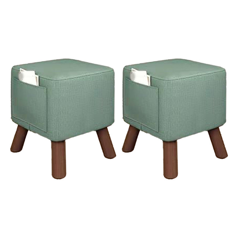 Modern Square Standard Pure Color Water Resistant Standard for Living Room Peacock Green 2 Piece Set Clearhalo 'furn' 'furn_ottomans_poufs' 'Furniture' 'Living Room Furniture' 'Ottomans & Poufs' 'ottomans_poufs' 6572329
