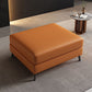 Rectangular Contemporary Ottoman Leather Foot Stool with Black Legs 24"L x 24"W x 16"H Orange 1 Piece Clearhalo 'furn' 'furn_ottomans_poufs' 'Furniture' 'Living Room Furniture' 'Ottomans & Poufs' 'ottomans_poufs' 6572356