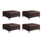 Rectangular Contemporary Ottoman Leather Foot Stool with Black Legs Khaki 4 Piece Set Clearhalo 'furn' 'furn_ottomans_poufs' 'Furniture' 'Living Room Furniture' 'Ottomans & Poufs' 'ottomans_poufs' 6572370
