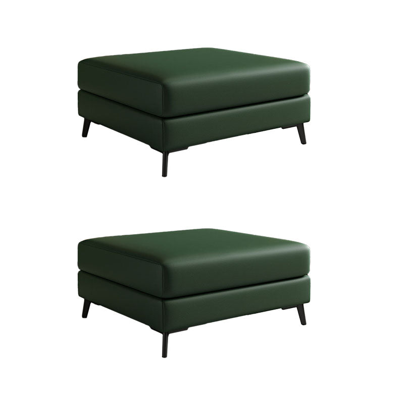 Rectangular Contemporary Ottoman Leather Foot Stool with Black Legs Blackish Green 2 Piece Set Clearhalo 'furn' 'furn_ottomans_poufs' 'Furniture' 'Living Room Furniture' 'Ottomans & Poufs' 'ottomans_poufs' 6572373