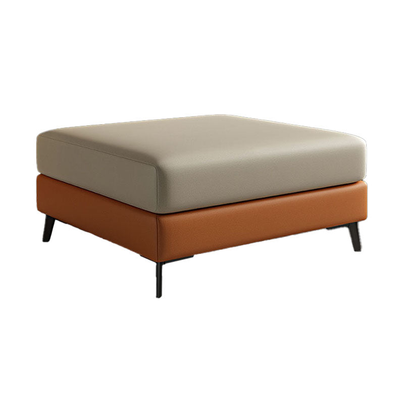Rectangular Contemporary Ottoman Leather Foot Stool with Black Legs Clearhalo 'furn' 'furn_ottomans_poufs' 'Furniture' 'Living Room Furniture' 'Ottomans & Poufs' 'ottomans_poufs' 6572374