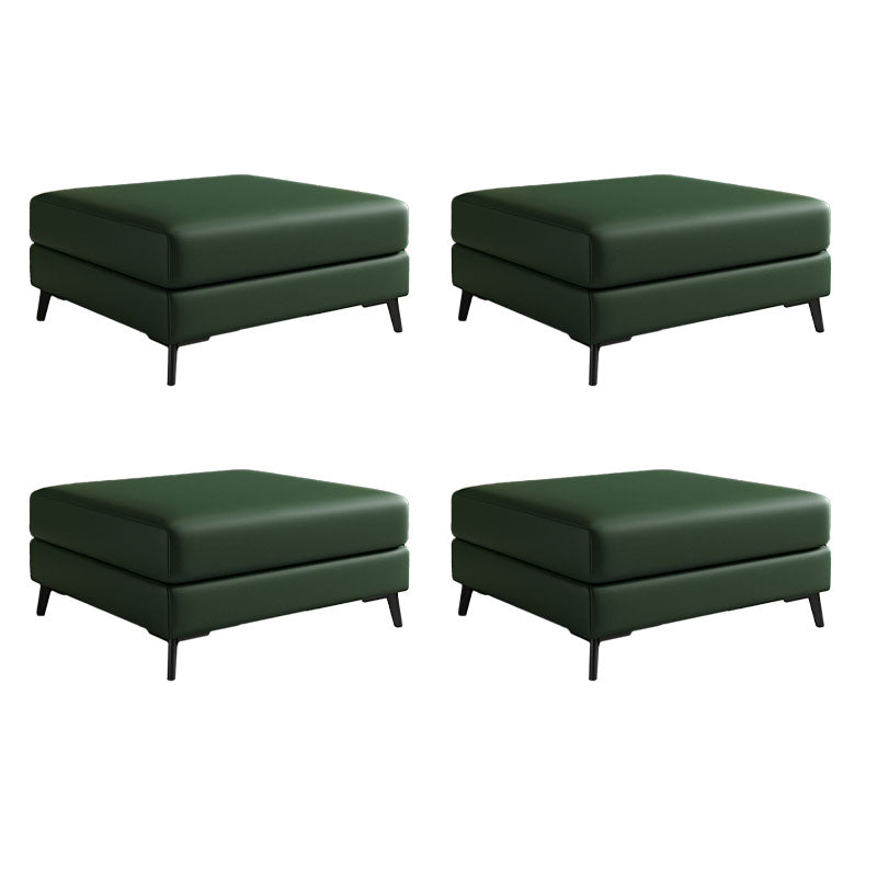 Rectangular Contemporary Ottoman Leather Foot Stool with Black Legs Blackish Green 4 Piece Set Clearhalo 'furn' 'furn_ottomans_poufs' 'Furniture' 'Living Room Furniture' 'Ottomans & Poufs' 'ottomans_poufs' 6572375
