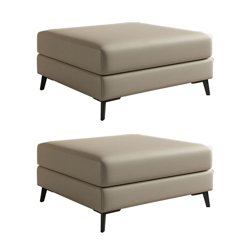 Rectangular Contemporary Ottoman Leather Foot Stool with Black Legs Yellow 2 Piece Set Clearhalo 'furn' 'furn_ottomans_poufs' 'Furniture' 'Living Room Furniture' 'Ottomans & Poufs' 'ottomans_poufs' 6572376