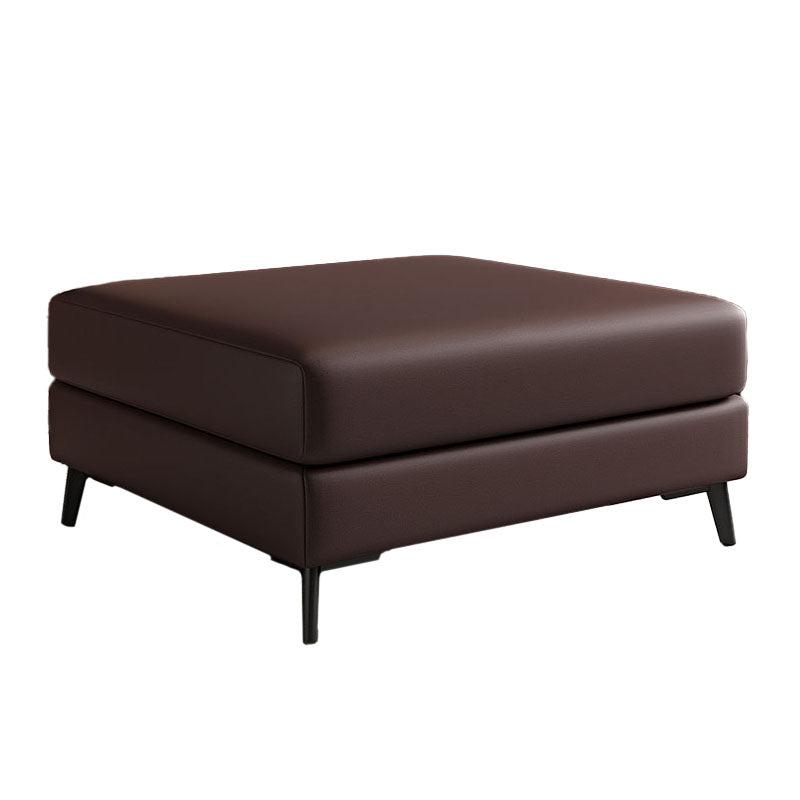 Rectangular Contemporary Ottoman Leather Foot Stool with Black Legs Clearhalo 'furn' 'furn_ottomans_poufs' 'Furniture' 'Living Room Furniture' 'Ottomans & Poufs' 'ottomans_poufs' 6572377