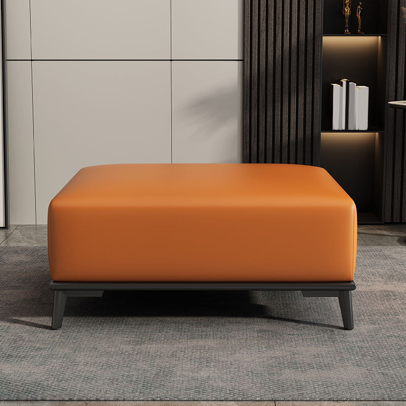Home Contemporary Rectangular Ottoman Leather Foot Stool with Legs Clearhalo 'furn' 'furn_ottomans_poufs' 'Furniture' 'Living Room Furniture' 'Ottomans & Poufs' 'ottomans_poufs' 6572389