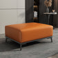 Home Contemporary Rectangular Ottoman Leather Foot Stool with Legs 31.5"L x 24"W x 16"H Orange 1 Piece Clearhalo 'furn' 'furn_ottomans_poufs' 'Furniture' 'Living Room Furniture' 'Ottomans & Poufs' 'ottomans_poufs' 6572391
