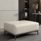 Home Contemporary Rectangular Ottoman Leather Foot Stool with Legs 35"L x 28"W x 16"H Beige 1 Piece Clearhalo 'furn' 'furn_ottomans_poufs' 'Furniture' 'Living Room Furniture' 'Ottomans & Poufs' 'ottomans_poufs' 6572392