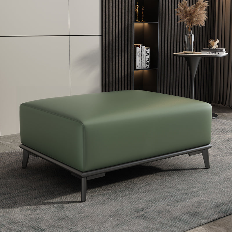Home Contemporary Rectangular Ottoman Leather Foot Stool with Legs Green 1 Piece Clearhalo 'furn' 'furn_ottomans_poufs' 'Furniture' 'Living Room Furniture' 'Ottomans & Poufs' 'ottomans_poufs' 6572396