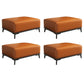 Home Contemporary Rectangular Ottoman Leather Foot Stool with Legs 31.5"L x 24"W x 16"H Orange 4 Piece Set Clearhalo 'furn' 'furn_ottomans_poufs' 'Furniture' 'Living Room Furniture' 'Ottomans & Poufs' 'ottomans_poufs' 6572400