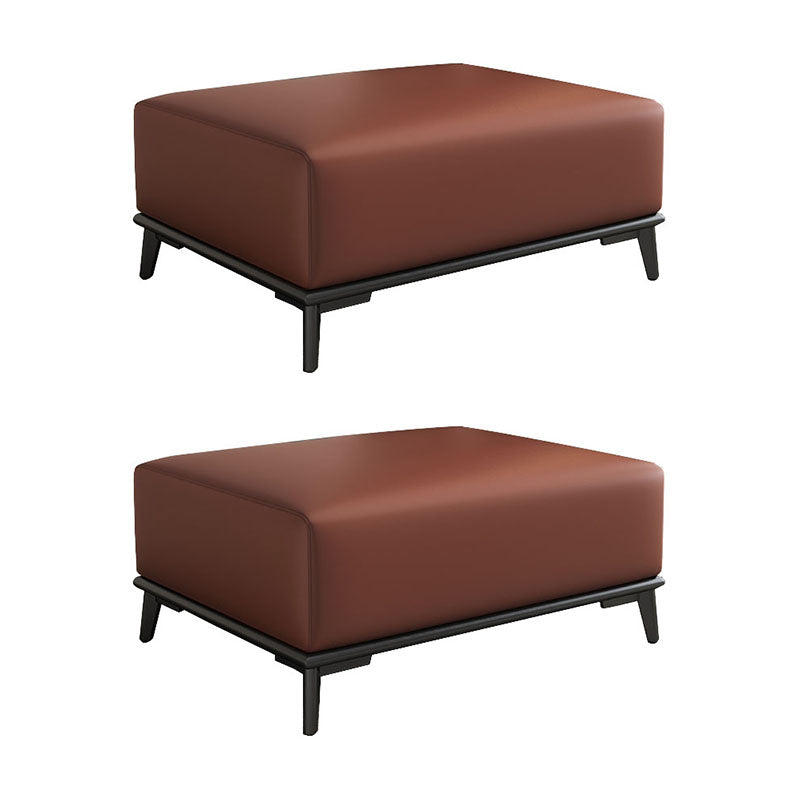 Home Contemporary Rectangular Ottoman Leather Foot Stool with Legs Coffee 2 Piece Set Clearhalo 'furn' 'furn_ottomans_poufs' 'Furniture' 'Living Room Furniture' 'Ottomans & Poufs' 'ottomans_poufs' 6572401