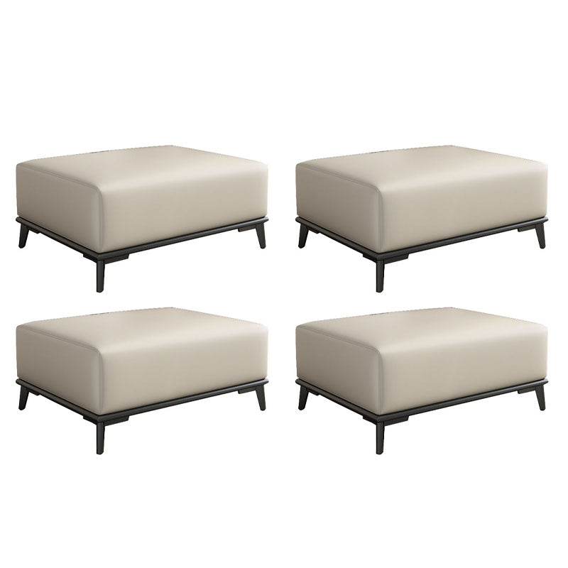 Home Contemporary Rectangular Ottoman Leather Foot Stool with Legs Beige 4 Piece Set Clearhalo 'furn' 'furn_ottomans_poufs' 'Furniture' 'Living Room Furniture' 'Ottomans & Poufs' 'ottomans_poufs' 6572411