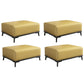 Home Contemporary Rectangular Ottoman Leather Foot Stool with Legs Yellow 4 Piece Set Clearhalo 'furn' 'furn_ottomans_poufs' 'Furniture' 'Living Room Furniture' 'Ottomans & Poufs' 'ottomans_poufs' 6572415