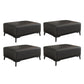 Home Contemporary Rectangular Ottoman Leather Foot Stool with Legs Black 4 Piece Set Clearhalo 'furn' 'furn_ottomans_poufs' 'Furniture' 'Living Room Furniture' 'Ottomans & Poufs' 'ottomans_poufs' 6572417