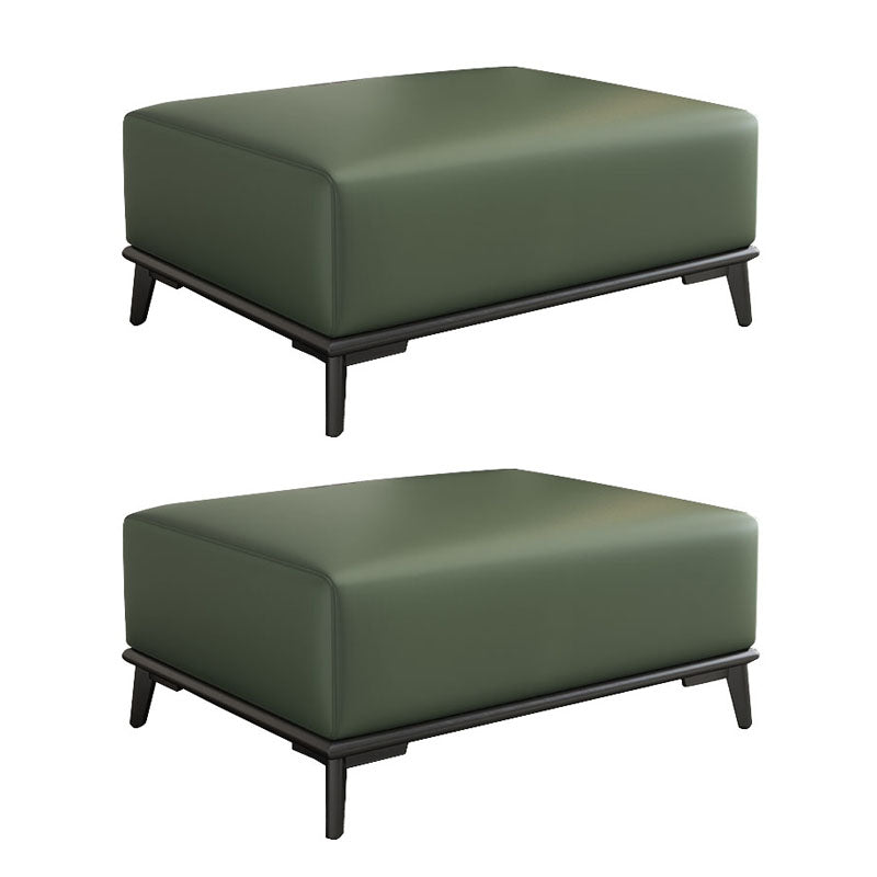 Home Contemporary Rectangular Ottoman Leather Foot Stool with Legs Green 2 Piece Set Clearhalo 'furn' 'furn_ottomans_poufs' 'Furniture' 'Living Room Furniture' 'Ottomans & Poufs' 'ottomans_poufs' 6572418