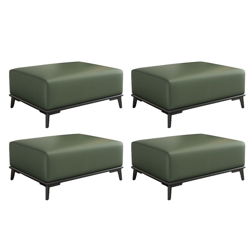 Home Contemporary Rectangular Ottoman Leather Foot Stool with Legs Green 4 Piece Set Clearhalo 'furn' 'furn_ottomans_poufs' 'Furniture' 'Living Room Furniture' 'Ottomans & Poufs' 'ottomans_poufs' 6572419