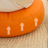 Modern Pouf Ottoman PU Leather Upholstered Tufted Solid Color Round Ottoman Clearhalo 'furn' 'furn_ottomans_poufs' 'Furniture' 'Living Room Furniture' 'Ottomans & Poufs' 'ottomans_poufs' 6572434