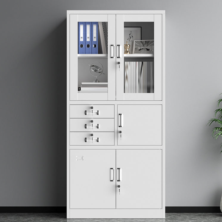 Traditional Cabinet Steel Locking Drawers and Storage Shelves Filing Cabinet 3 5 Clearhalo 'Filing Cabinets' 'filling_cabinets' 'furn' 'furn_filling_cabinets' 'Furniture' 'Office Furniture' 6574129