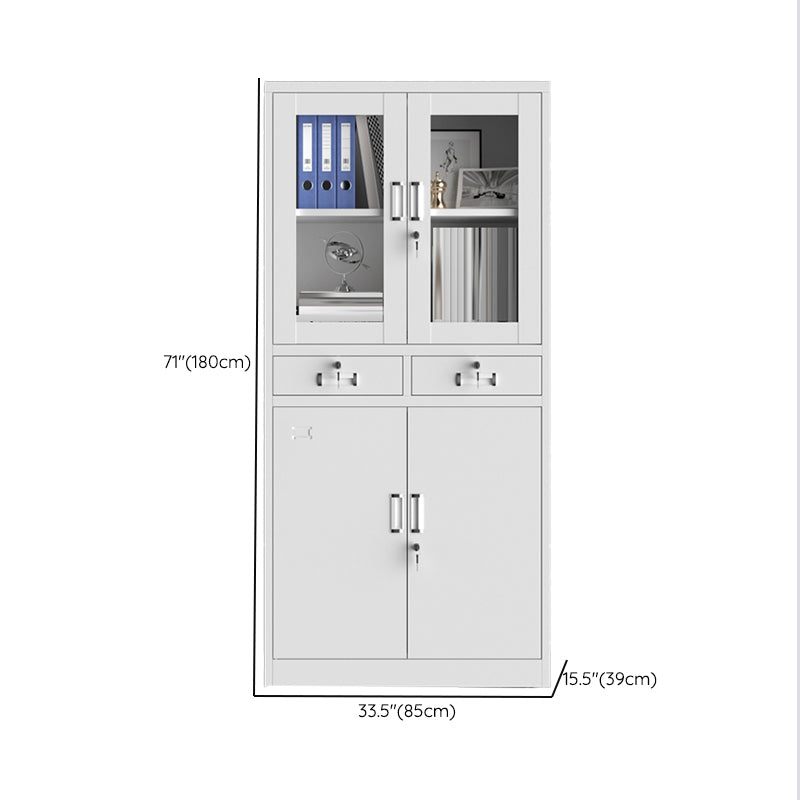 Traditional Cabinet Steel Locking Drawers and Storage Shelves Filing Cabinet Clearhalo 'Filing Cabinets' 'filling_cabinets' 'furn' 'furn_filling_cabinets' 'Furniture' 'Office Furniture' 6574139