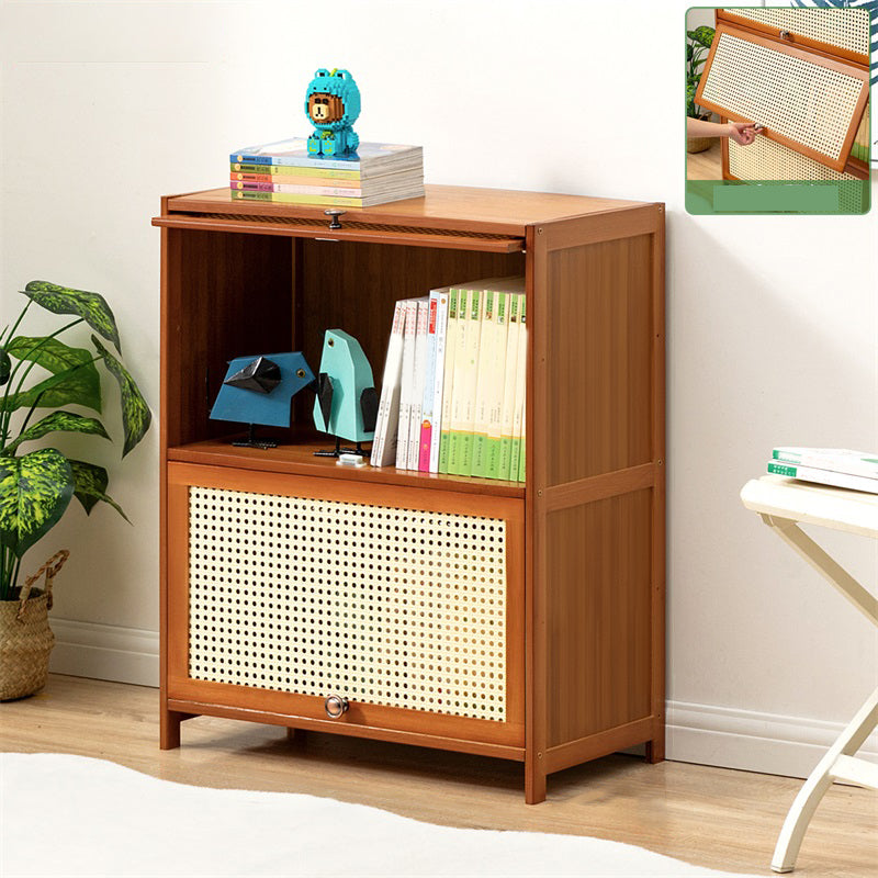 Contemporary Simple Rectangular Bamboo Cabinet with Doors in Brone 23.6"L x 12.6"W x 28.7"H Clearhalo 'Cabinets & Chests' 'cabinets_chests' 'furn' 'furn_cabinets_chests' 'Furniture' 'Living Room Furniture' 6574191