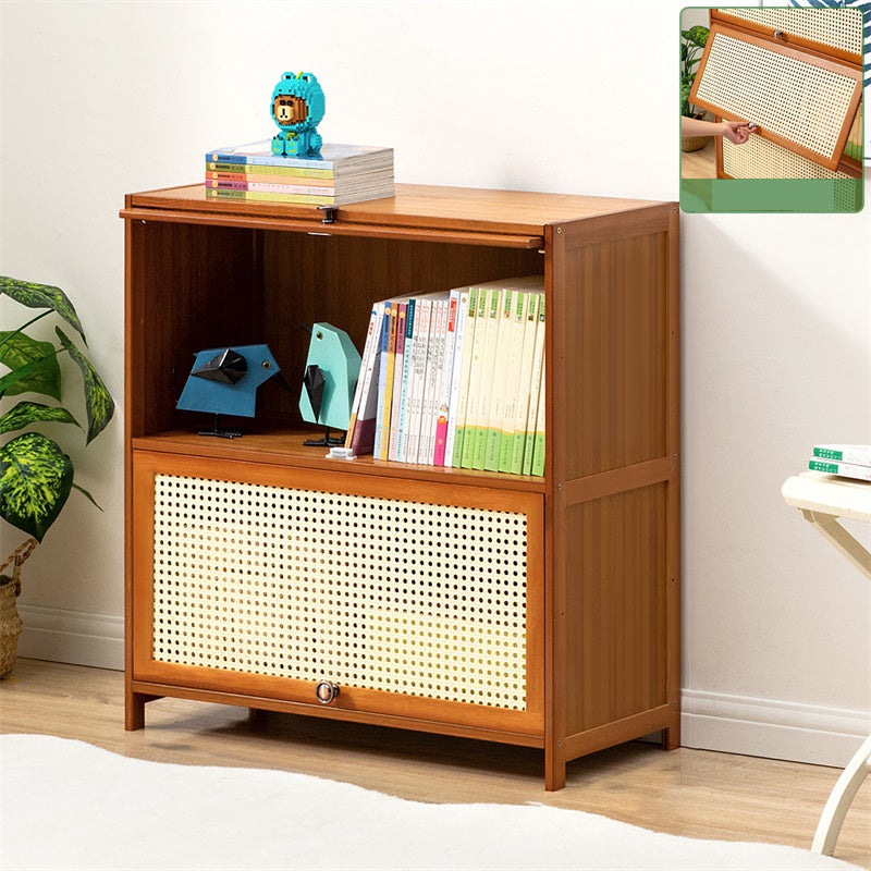 Contemporary Simple Rectangular Bamboo Cabinet with Doors in Brone 27.6"L x 12.6"W x 28.7"H Clearhalo 'Cabinets & Chests' 'cabinets_chests' 'furn' 'furn_cabinets_chests' 'Furniture' 'Living Room Furniture' 6574192