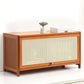 Contemporary Simple Rectangular Bamboo Cabinet with Doors in Brone Clearhalo 'Cabinets & Chests' 'cabinets_chests' 'furn' 'furn_cabinets_chests' 'Furniture' 'Living Room Furniture' 6574193