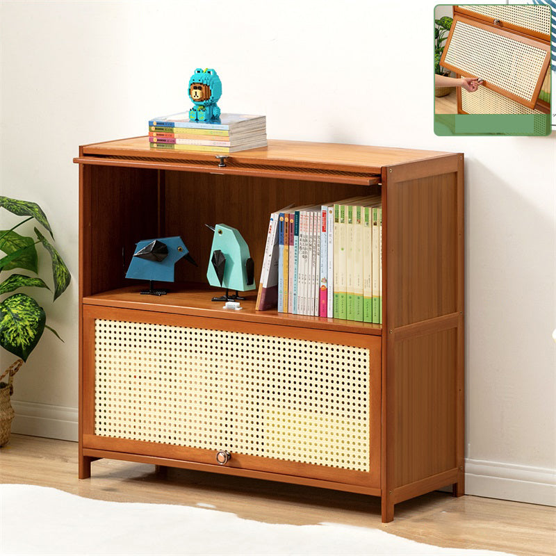 Contemporary Simple Rectangular Bamboo Cabinet with Doors in Brone 31.5"L x 12.6"W x 28.7"H Clearhalo 'Cabinets & Chests' 'cabinets_chests' 'furn' 'furn_cabinets_chests' 'Furniture' 'Living Room Furniture' 6574194