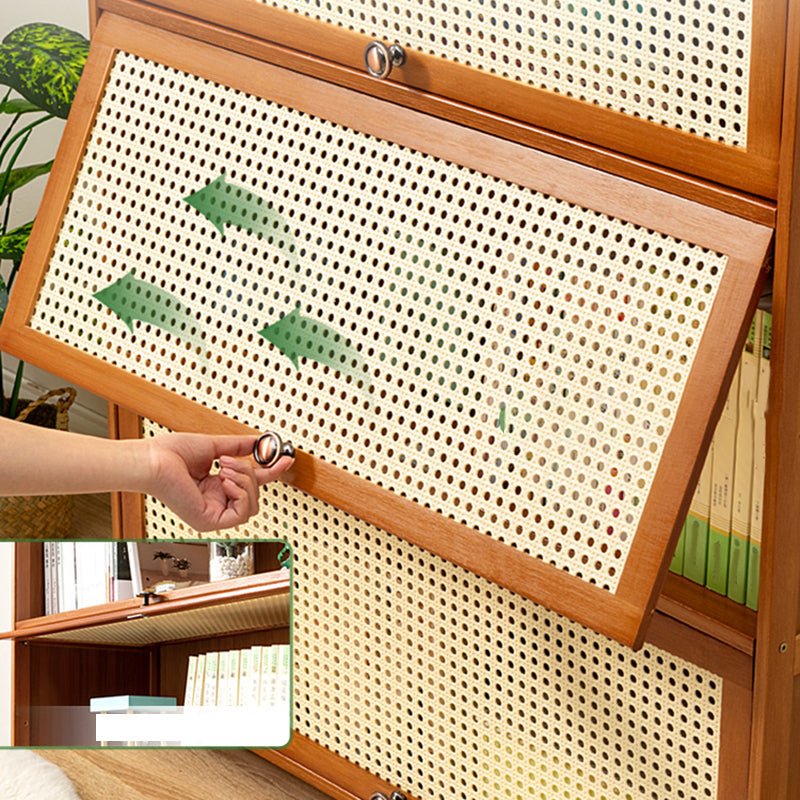 Contemporary Simple Rectangular Bamboo Cabinet with Doors in Brone Clearhalo 'Cabinets & Chests' 'cabinets_chests' 'furn' 'furn_cabinets_chests' 'Furniture' 'Living Room Furniture' 6574197