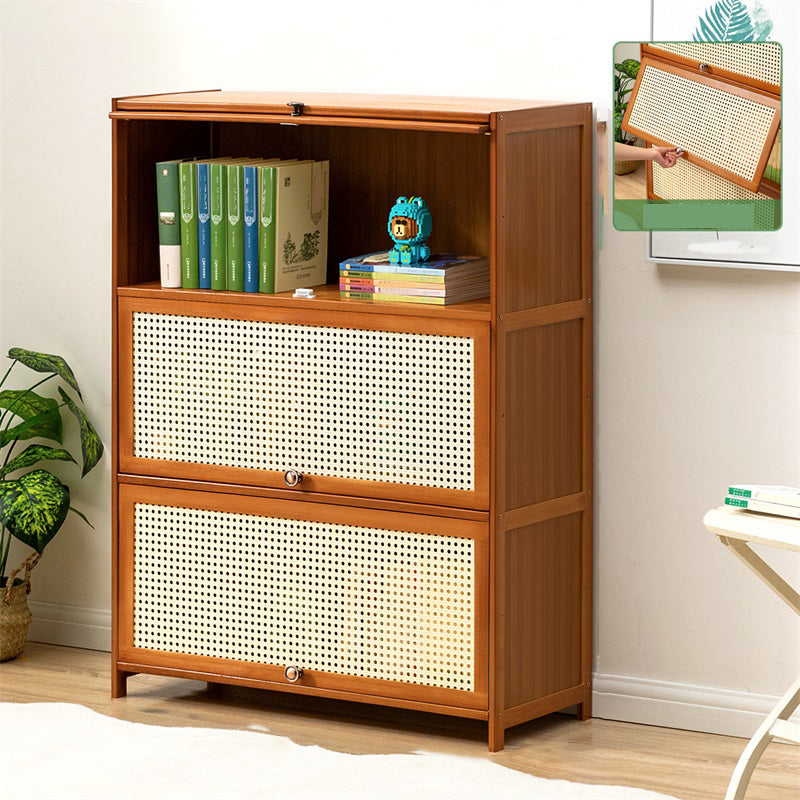 Contemporary Simple Rectangular Bamboo Cabinet with Doors in Brone 32"L x 13"W x 41"H Clearhalo 'Cabinets & Chests' 'cabinets_chests' 'furn' 'furn_cabinets_chests' 'Furniture' 'Living Room Furniture' 6574201