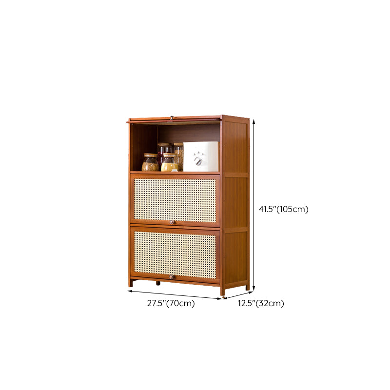 Contemporary Simple Rectangular Bamboo Cabinet with Doors in Brone Clearhalo 'Cabinets & Chests' 'cabinets_chests' 'furn' 'furn_cabinets_chests' 'Furniture' 'Living Room Furniture' 6574221
