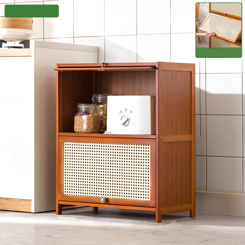 Mid-Century Modern Rectangle Cabinet with Wicker&Rattan Doors 23.6"L x 12.6"W x 28.7"H Clearhalo 'Cabinets & Chests' 'cabinets_chests' 'furn' 'furn_cabinets_chests' 'Furniture' 'Living Room Furniture' 6574229