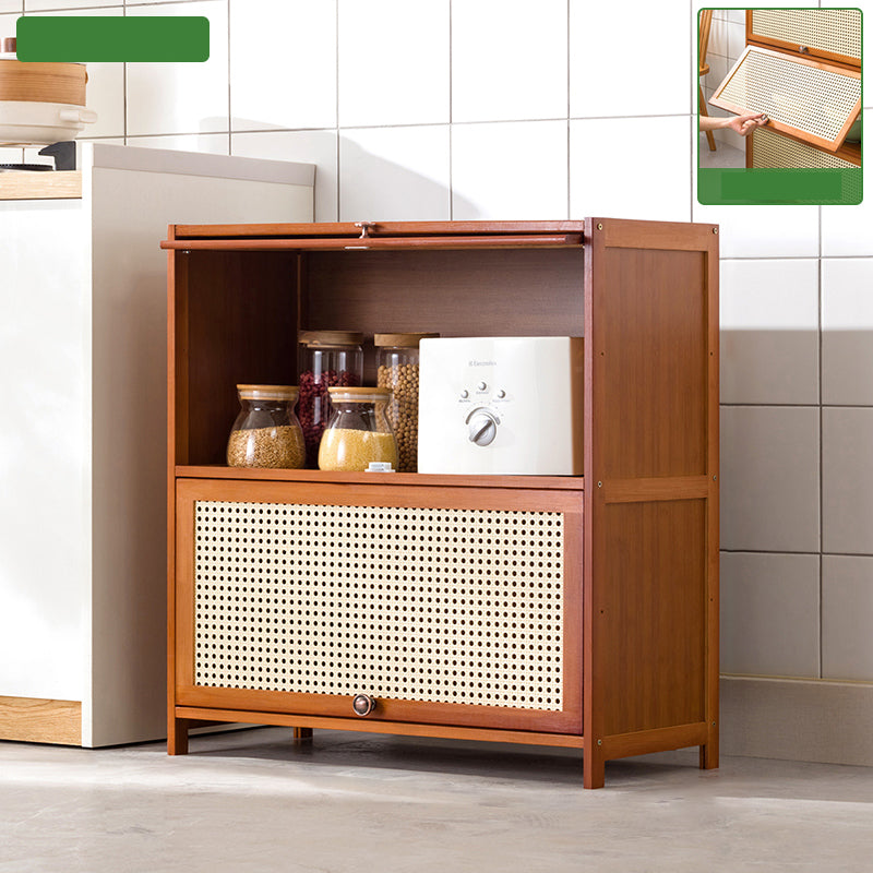 Mid-Century Modern Rectangle Cabinet with Wicker&Rattan Doors 27.6"L x 12.6"W x 28.7"H Clearhalo 'Cabinets & Chests' 'cabinets_chests' 'furn' 'furn_cabinets_chests' 'Furniture' 'Living Room Furniture' 6574231