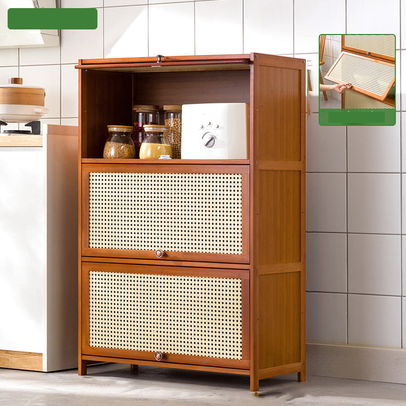 Mid-Century Modern Rectangle Cabinet with Wicker&Rattan Doors 28"L x 13"W x 41"H Clearhalo 'Cabinets & Chests' 'cabinets_chests' 'furn' 'furn_cabinets_chests' 'Furniture' 'Living Room Furniture' 6574238