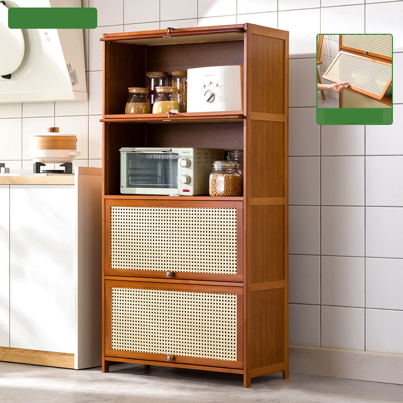 Mid-Century Modern Rectangle Cabinet with Wicker&Rattan Doors 27.6"L x 12.6"W x 55.1"H Clearhalo 'Cabinets & Chests' 'cabinets_chests' 'furn' 'furn_cabinets_chests' 'Furniture' 'Living Room Furniture' 6574244