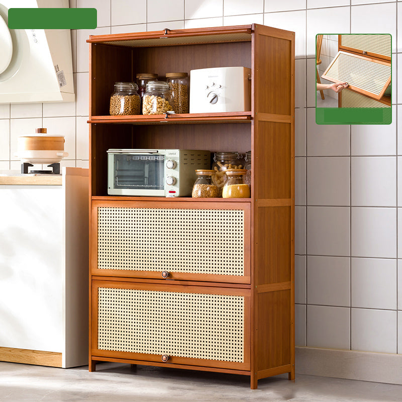 Mid-Century Modern Rectangle Cabinet with Wicker&Rattan Doors 31.5"L x 12.6"W x 55.1"H Clearhalo 'Cabinets & Chests' 'cabinets_chests' 'furn' 'furn_cabinets_chests' 'Furniture' 'Living Room Furniture' 6574245