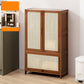 Mid-Century Modern Rectangle Cabinet with Wicker&Rattan Doors 26"L x 13"W x 41"H Clearhalo 'Cabinets & Chests' 'cabinets_chests' 'furn' 'furn_cabinets_chests' 'Furniture' 'Living Room Furniture' 6574254