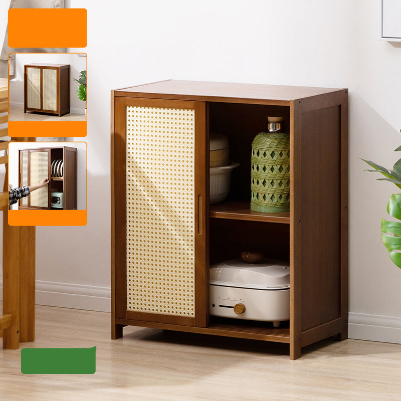 Mid-Century Modern Rectangle Cabinet with Wicker&Rattan Doors 23.6"L x 12.6"W x 28.3"H Clearhalo 'Cabinets & Chests' 'cabinets_chests' 'furn' 'furn_cabinets_chests' 'Furniture' 'Living Room Furniture' 6574256