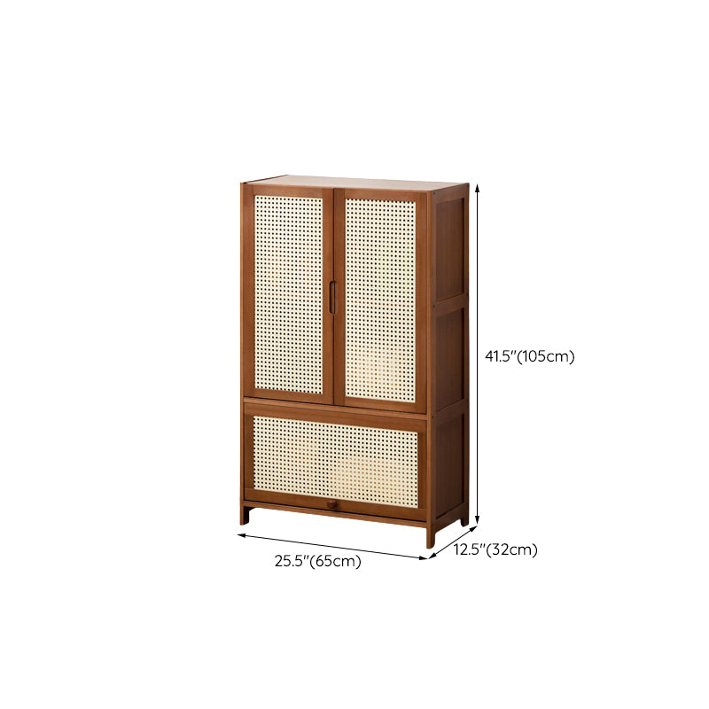 Mid-Century Modern Rectangle Cabinet with Wicker&Rattan Doors Clearhalo 'Cabinets & Chests' 'cabinets_chests' 'furn' 'furn_cabinets_chests' 'Furniture' 'Living Room Furniture' 6574281