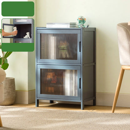 Modern Accent Cabinet with Doors and Straight Legs for Living Room 2 Shelf Not Included Vertical Glass Clearhalo 'Cabinets & Chests' 'cabinets_chests' 'furn' 'furn_cabinets_chests' 'Furniture' 'Living Room Furniture' 6574318