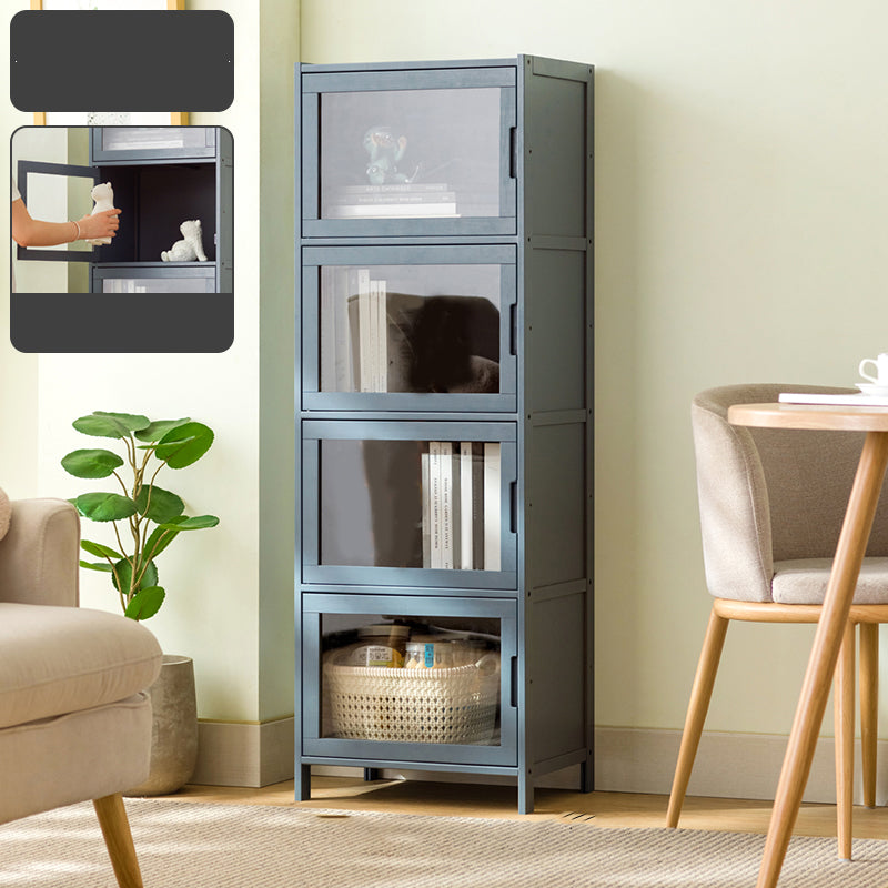 Modern Accent Cabinet with Doors and Straight Legs for Living Room 4 Shelf Not Included Transparent Glass Clearhalo 'Cabinets & Chests' 'cabinets_chests' 'furn' 'furn_cabinets_chests' 'Furniture' 'Living Room Furniture' 6574341