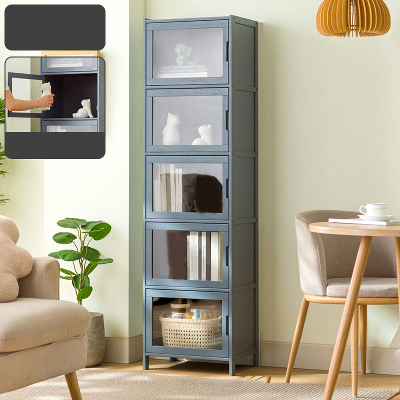 Modern Accent Cabinet with Doors and Straight Legs for Living Room 5 Shelf Not Included Transparent Glass Clearhalo 'Cabinets & Chests' 'cabinets_chests' 'furn' 'furn_cabinets_chests' 'Furniture' 'Living Room Furniture' 6574343