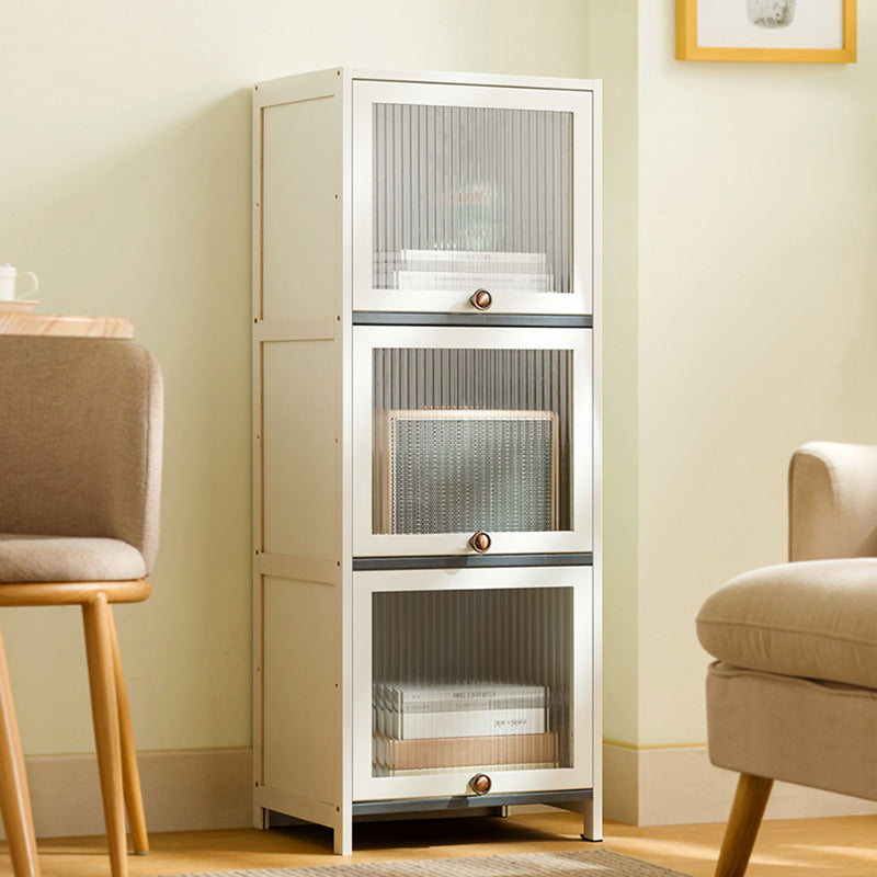 Contemporary White Cabinet with Glass Doors and Legs in Solid Wood Clearhalo &#39;Cabinets &amp; Chests&#39; &#39;cabinets_chests&#39; &#39;furn&#39; &#39;furn_cabinets_chests&#39; &#39;Furniture&#39; &#39;Living Room Furniture&#39; 6574362