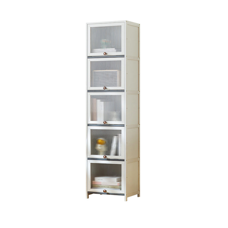 Contemporary White Cabinet with Glass Doors and Legs in Solid Wood Clearhalo &#39;Cabinets &amp; Chests&#39; &#39;cabinets_chests&#39; &#39;furn&#39; &#39;furn_cabinets_chests&#39; &#39;Furniture&#39; &#39;Living Room Furniture&#39; 6574371