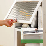 Contemporary White Cabinet with Glass Doors and Legs in Solid Wood Clearhalo 'Cabinets & Chests' 'cabinets_chests' 'furn' 'furn_cabinets_chests' 'Furniture' 'Living Room Furniture' 6574375