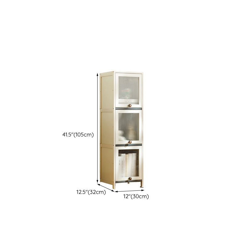 Contemporary White Cabinet with Glass Doors and Legs in Solid Wood Clearhalo &#39;Cabinets &amp; Chests&#39; &#39;cabinets_chests&#39; &#39;furn&#39; &#39;furn_cabinets_chests&#39; &#39;Furniture&#39; &#39;Living Room Furniture&#39; 6574378