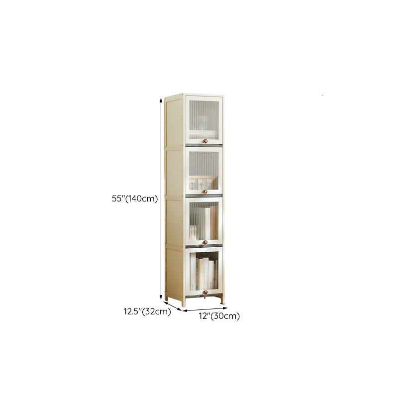 Contemporary White Cabinet with Glass Doors and Legs in Solid Wood Clearhalo &#39;Cabinets &amp; Chests&#39; &#39;cabinets_chests&#39; &#39;furn&#39; &#39;furn_cabinets_chests&#39; &#39;Furniture&#39; &#39;Living Room Furniture&#39; 6574379