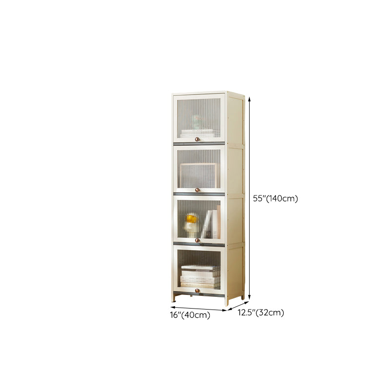 Contemporary White Cabinet with Glass Doors and Legs in Solid Wood Clearhalo &#39;Cabinets &amp; Chests&#39; &#39;cabinets_chests&#39; &#39;furn&#39; &#39;furn_cabinets_chests&#39; &#39;Furniture&#39; &#39;Living Room Furniture&#39; 6574382